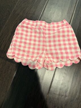Crewcuts Pink Gingham Scallop-Hem Shorts